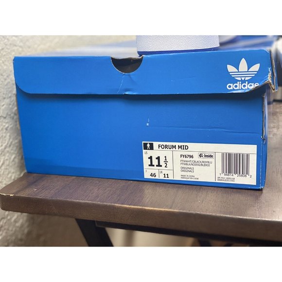 Adidas Forum Mid (Men’s Size 11.5) Retro Basketball Shoe White Blue FY6796 Used - Picture 8 of 8